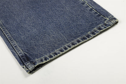 Color Block Wide Leg Straight Jeans | Tajstylo