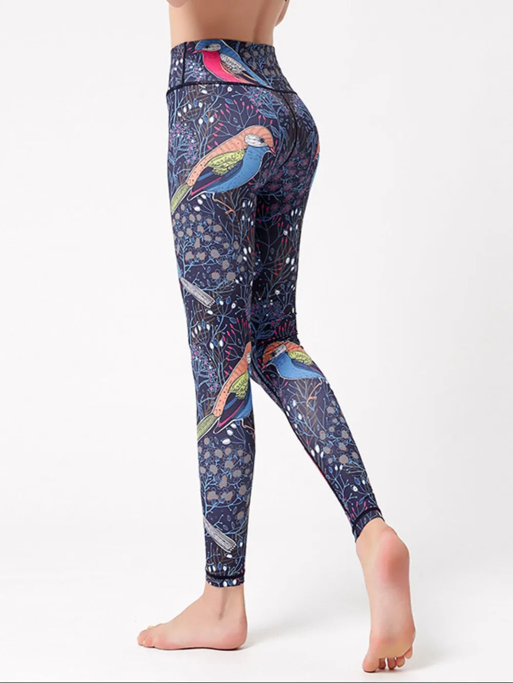 Woman wearing Printed High Waist Active Leggings in an active setting