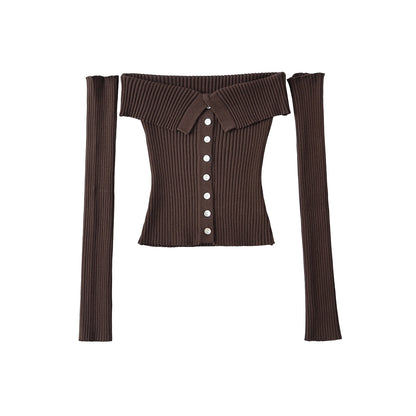 Woman wearing Women's Elastic One-Shoulder Slim Fit Top in a casual setting
