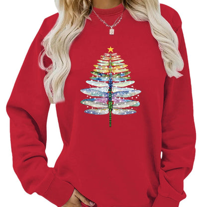 Woman wearing Dragonfly Printed Hoodie in a casual setting