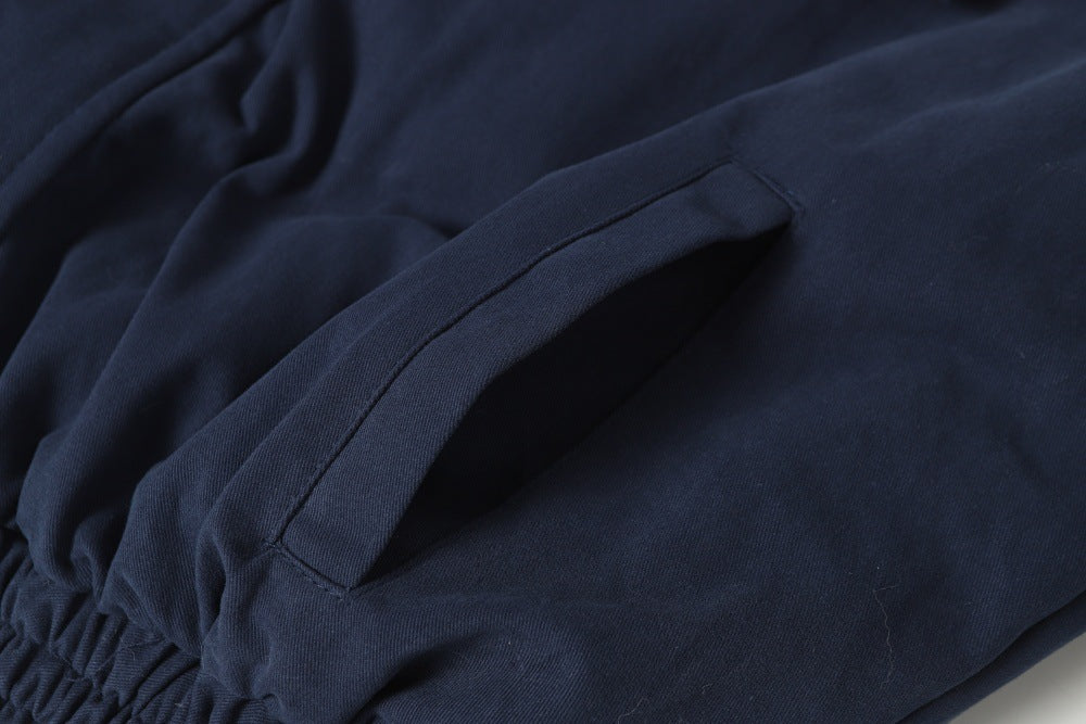Thick Cotton Jacket with Velvet Accents | Tajstylo