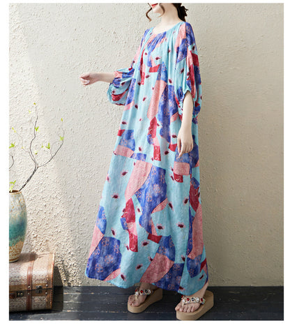 Multi-Color Printed Loose Dress | Tajstylo