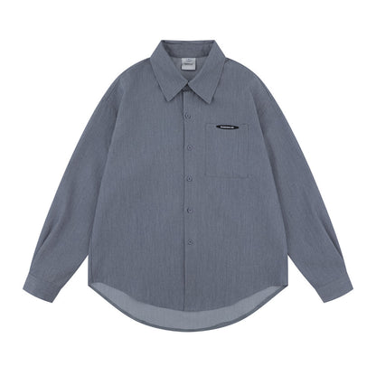 Loose Fit Cotton Blend Flip Collar Shirt | Tajstylo