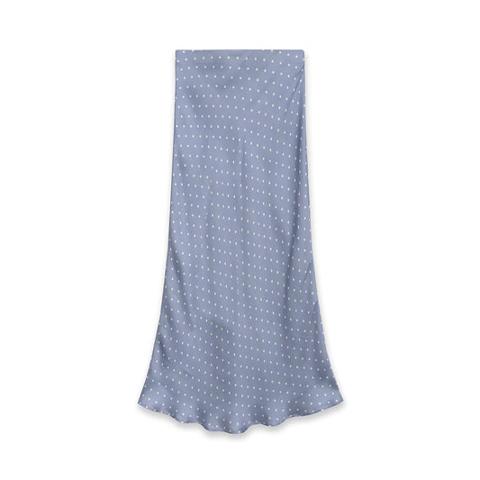 High Waisted Silk Polka Dot Midi Skirt | Tajstylo
