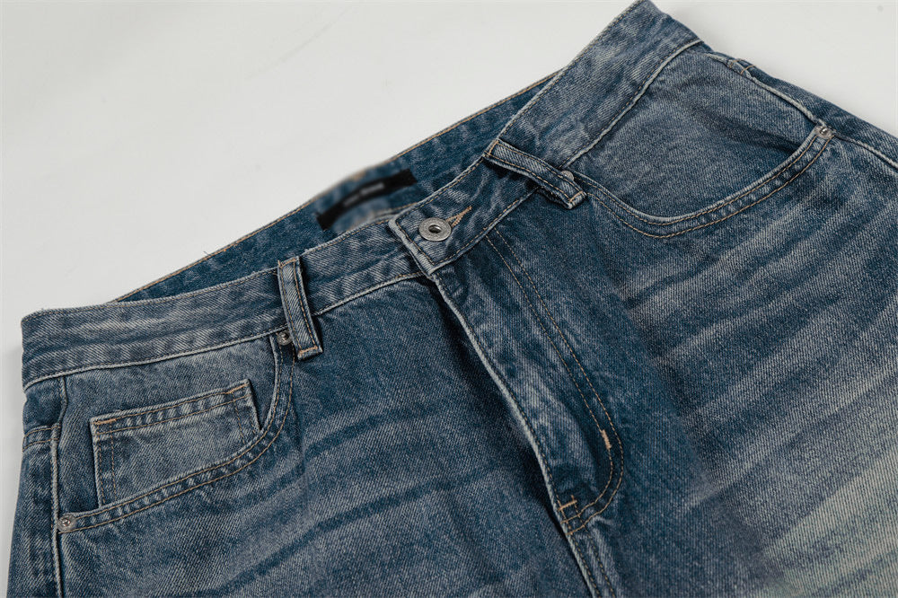 Color Blocked Teal Blue Denim Jeans | Tajstylo