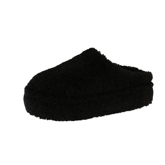 Women's Velvet Open-Toe Flat Half Slippers — Indoor & Casual Wear – Front View | TajStylo