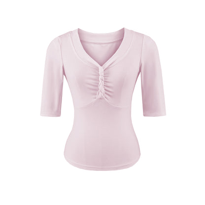 V-Neck Short Sleeve Top for Women | Tajstylo