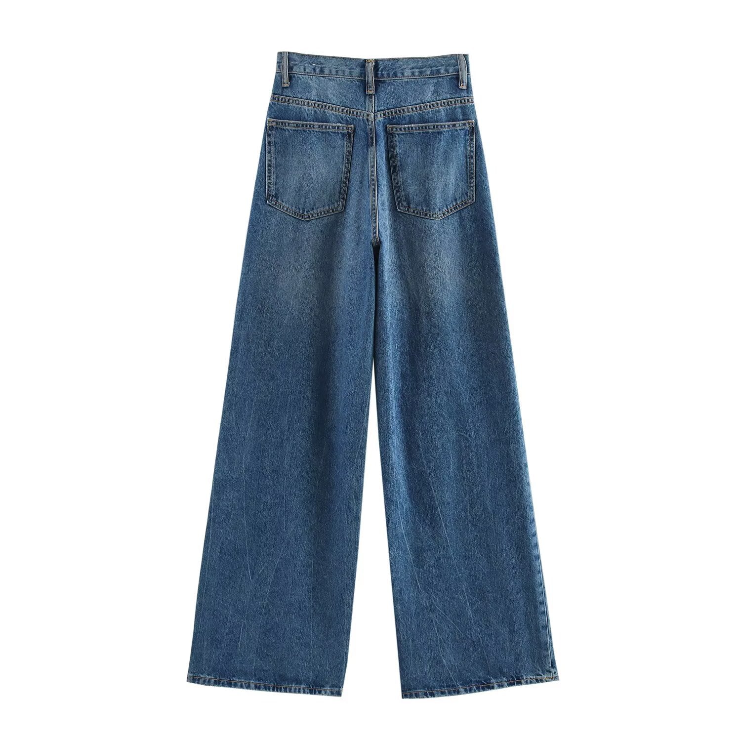 Woman wearing High Waist Full Length Wide Leg Pants in a stylish setting
