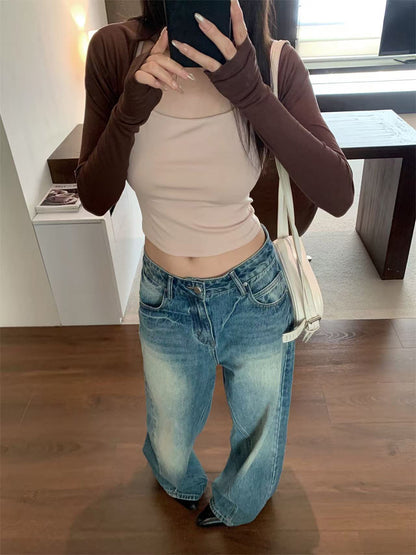 Woman wearing Long Sleeve Cardigan in a cozy indoor setting