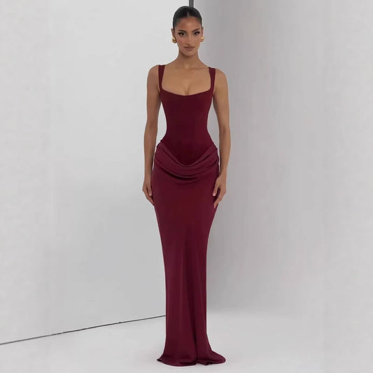 Strapless Satin Evening Gown | Tajstylo