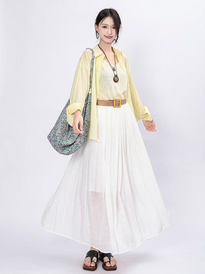 Solid Color A-Line Skirt | Tajstylo