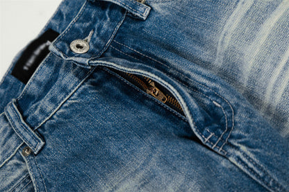 Color Blocked Polished Denim Jeans | Tajstylo