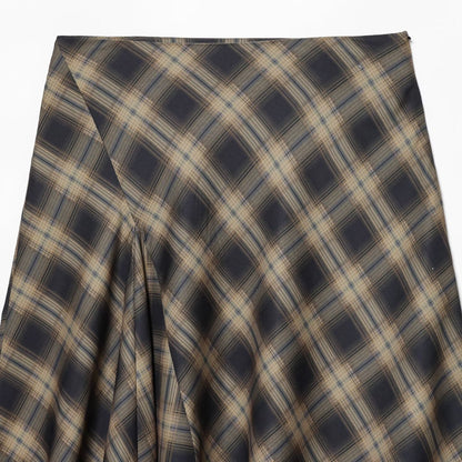 Woman wearing Commuter Plaid Lace Skirt in an office setting