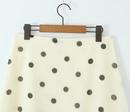Wave Point Polka Dot Midi Skirt | Tajstylo