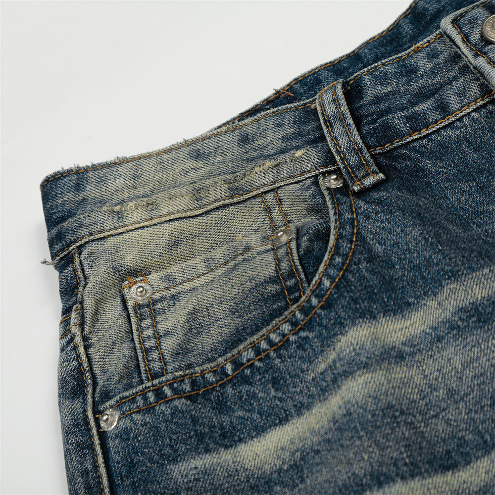 Casual Distressed Straight Leg Jeans | Tajstylo