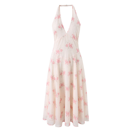 Strapless Backless Deep V-Neck Long Dress | Tajstylo