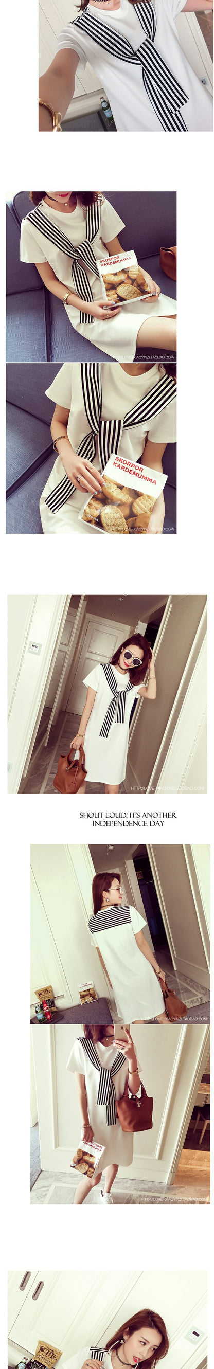 A-Line Midi Dress with Short Sleeves | Tajstylo