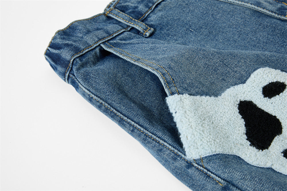 Women's Loose Fit Denim Workwear Pants | Tajstylo