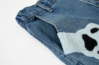 Women's Loose Fit Denim Workwear Pants | Tajstylo