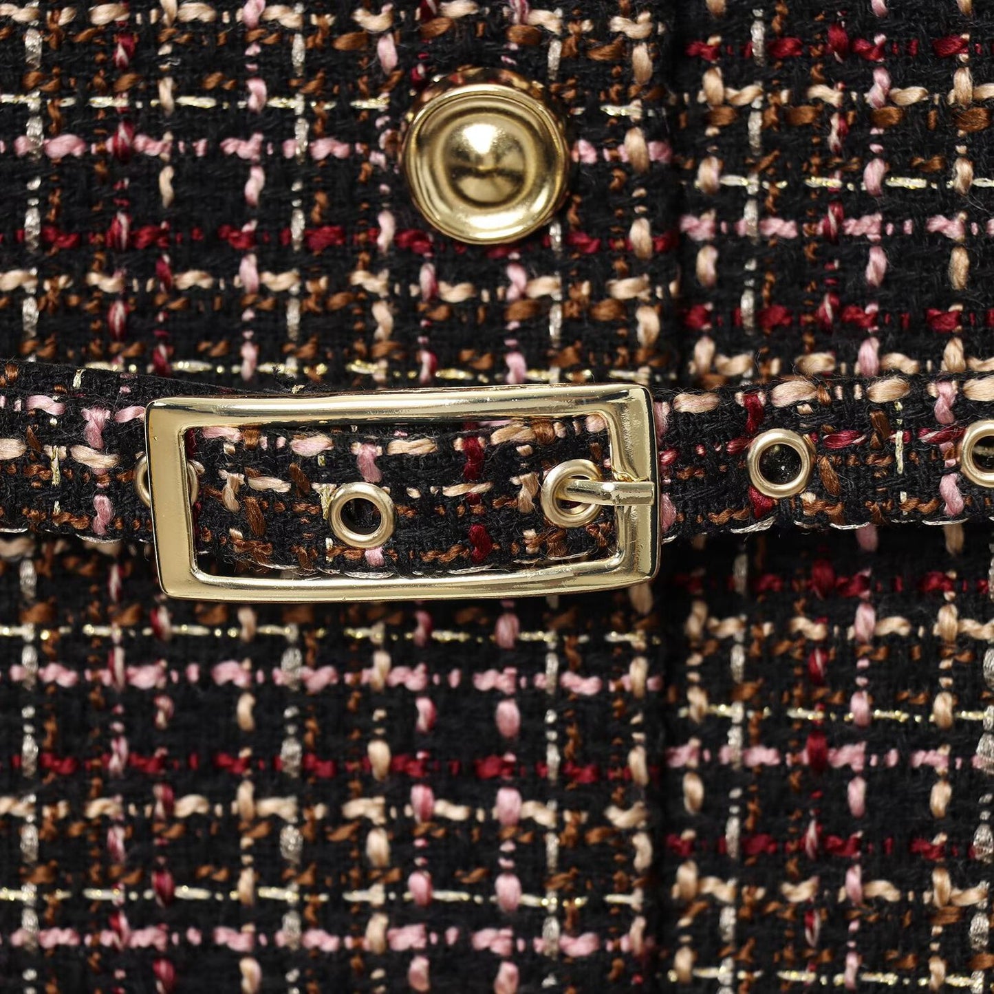 Plaid Belted Textured Vest | Tajstylo