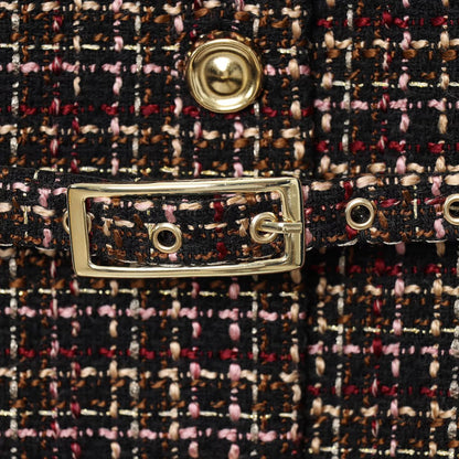 Plaid Belted Textured Vest | Tajstylo