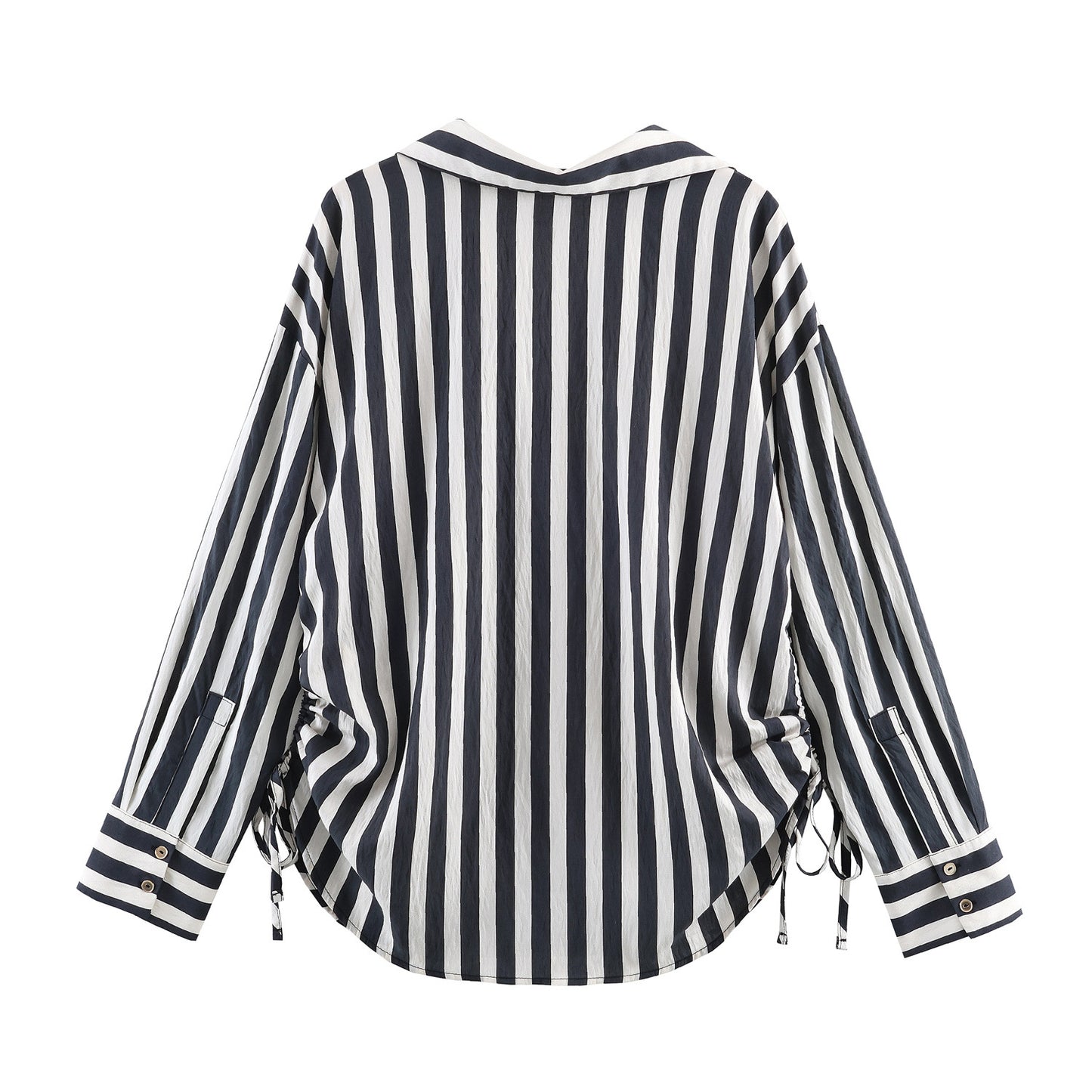 Lace Up Striped Shirt | Tajstylo