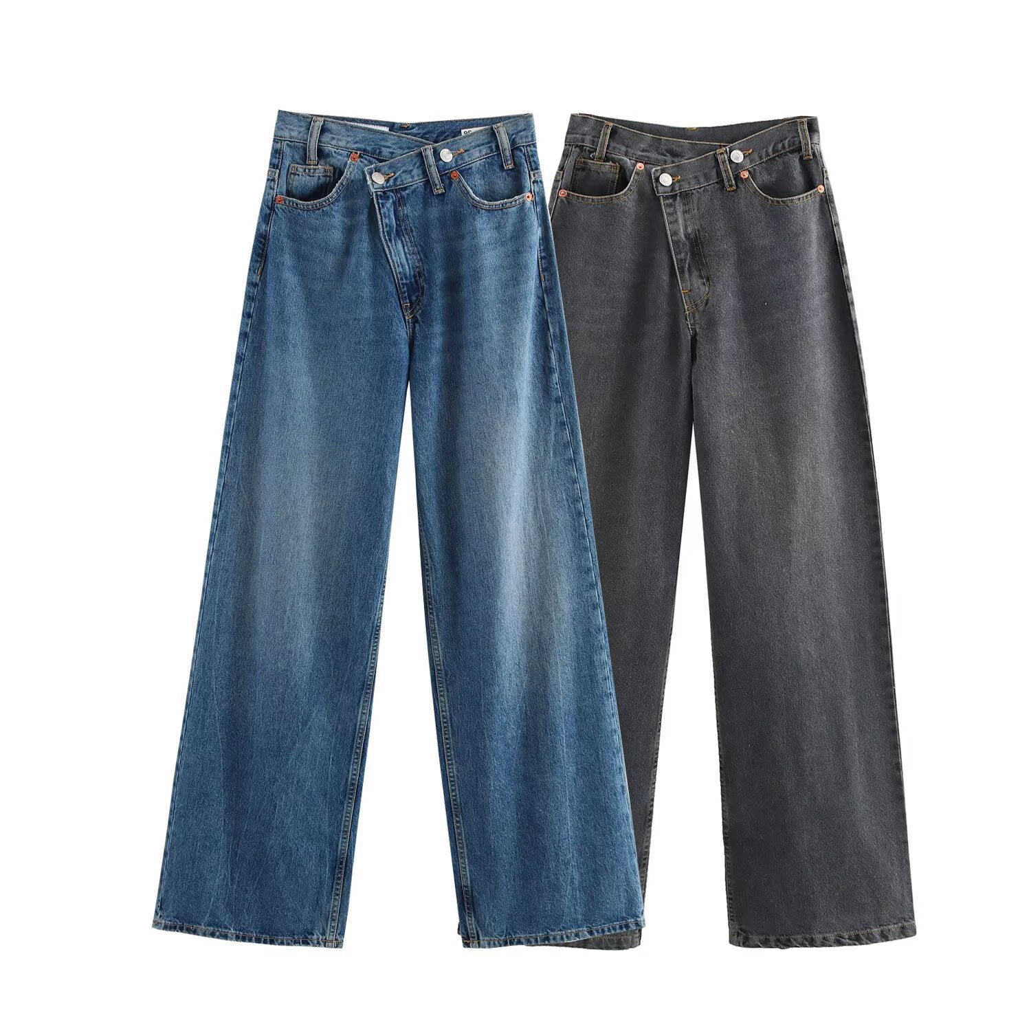 Woman wearing High Waist Full Length Wide Leg Pants in a stylish setting