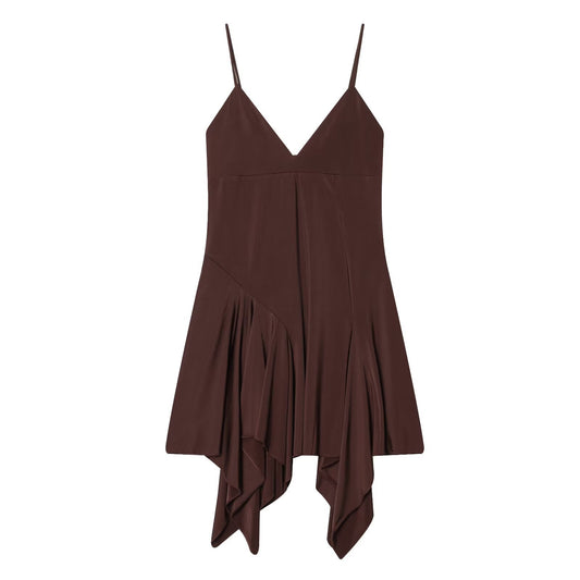 Asymmetrical Fine Shoulder Strap Dress | Tajstylo