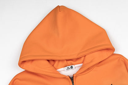 Embroidered Hooded Zip-Up Sweatshirt Jacket | Tajstylo