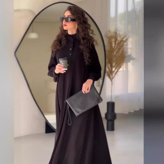 Black A-Line Maxi Dress | Tajstylo