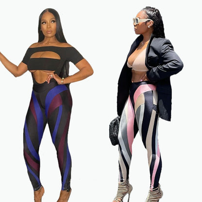 Woman wearing Digital Printed Sexy Sports Leggings in an active setting