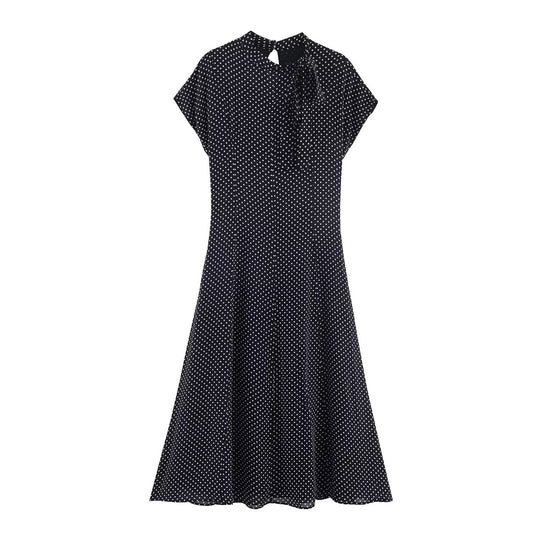 Wave Point Retro Midi Dress | Tajstylo