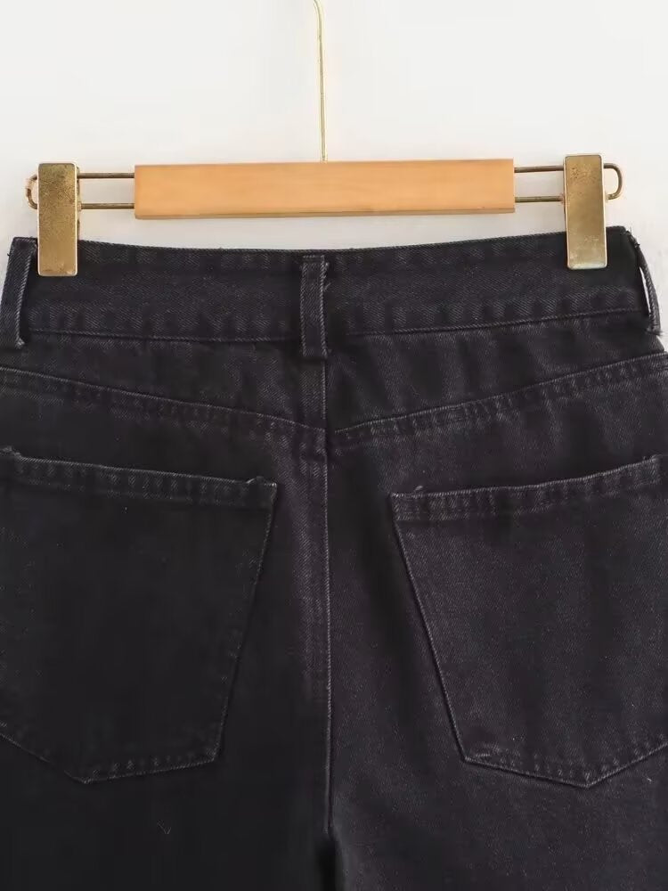 Casual Washed Denim Pants | Tajstylo