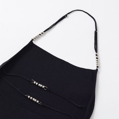 Backless Adjustable Metal Ball Slim Shoulder Top | Tajstylo