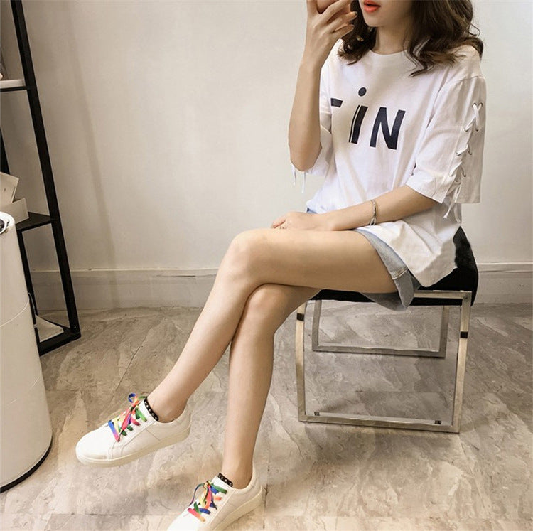 Letter Print Loose Fit T-Shirt | Tajstylo