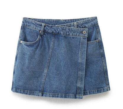 Woman wearing Short Denim Shirt for Women in a casual setting