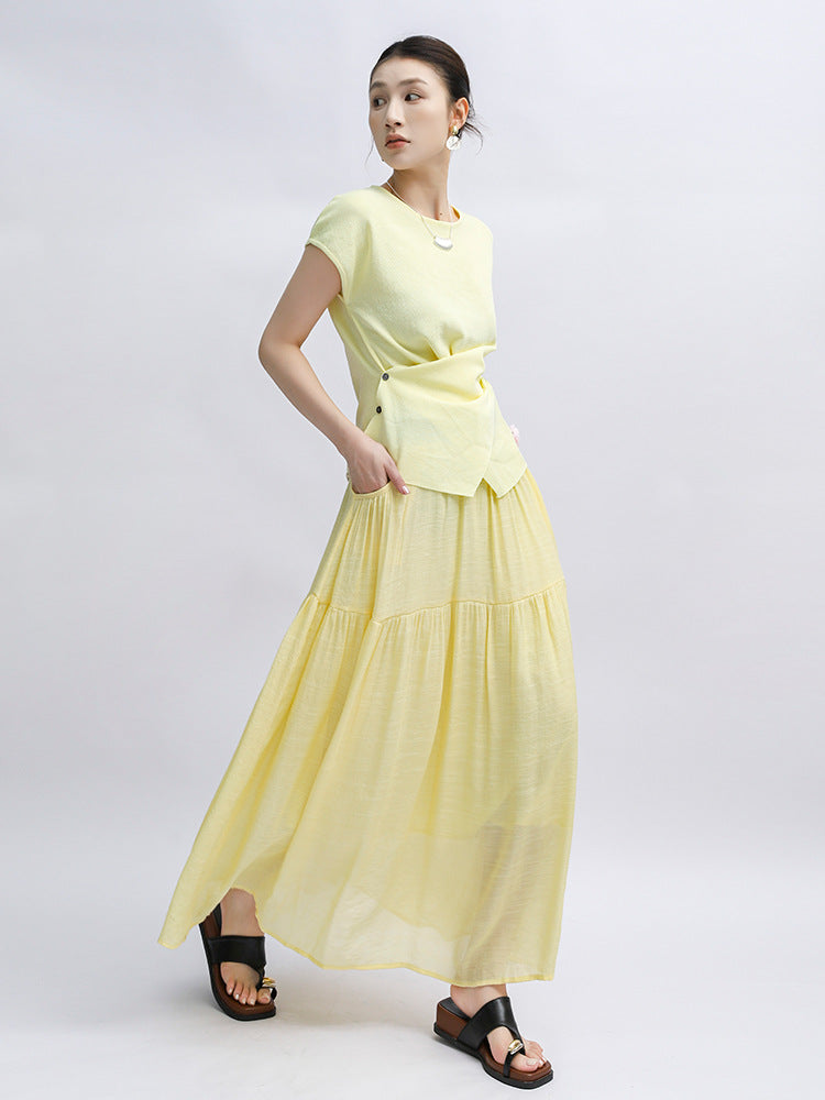 Belt Double Pocket Skirt | Tajstylo