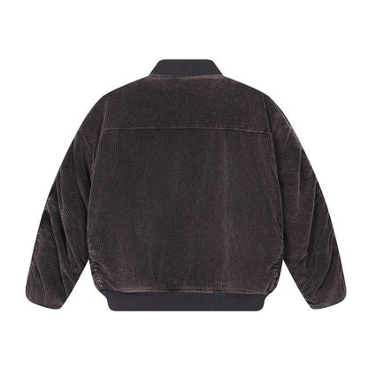 Woman wearing Fake Corduroy Short Jacket in a casual outdoor setting
