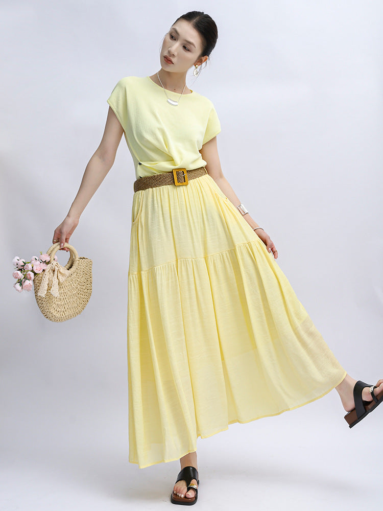 Belt Double Pocket Skirt | Tajstylo