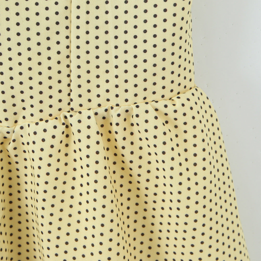 Yellow Deep V-Neck Slim Fit Dress | Tajstylo