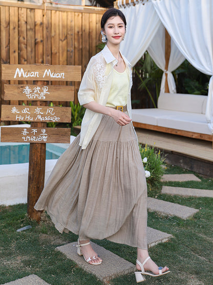 Belt Double Pocket Skirt | Tajstylo