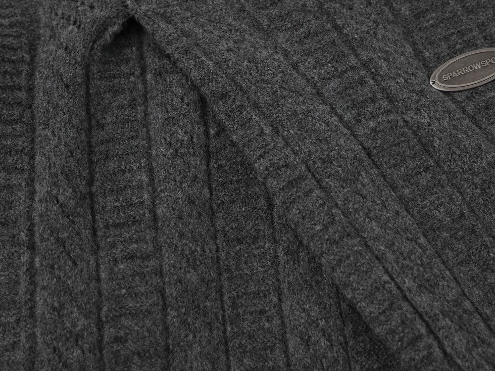 Hooded Diagonal Cardigan Sweater | Tajstylo