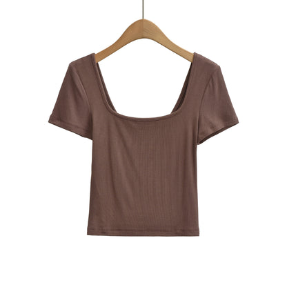 U-Neck Short Sleeve Top | Tajstylo