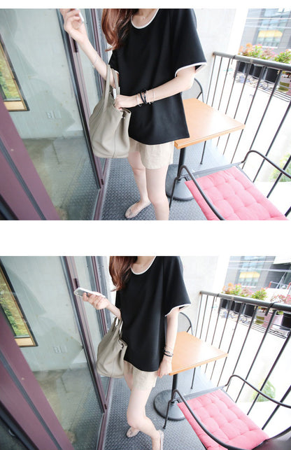 Casual Solid Color Short Sleeve T-Shirt | Tajstylo