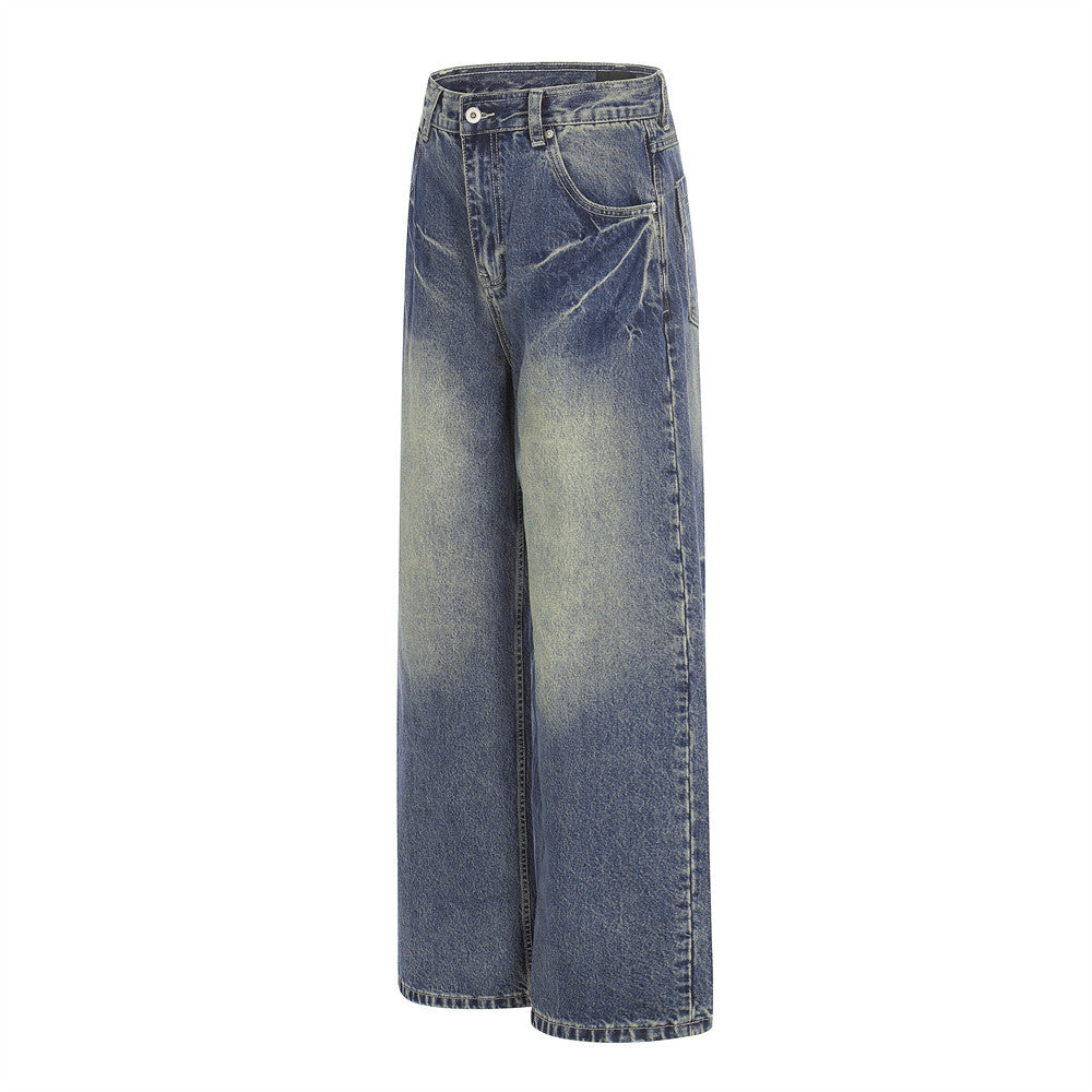 Color Block Wide Leg Straight Jeans | Tajstylo