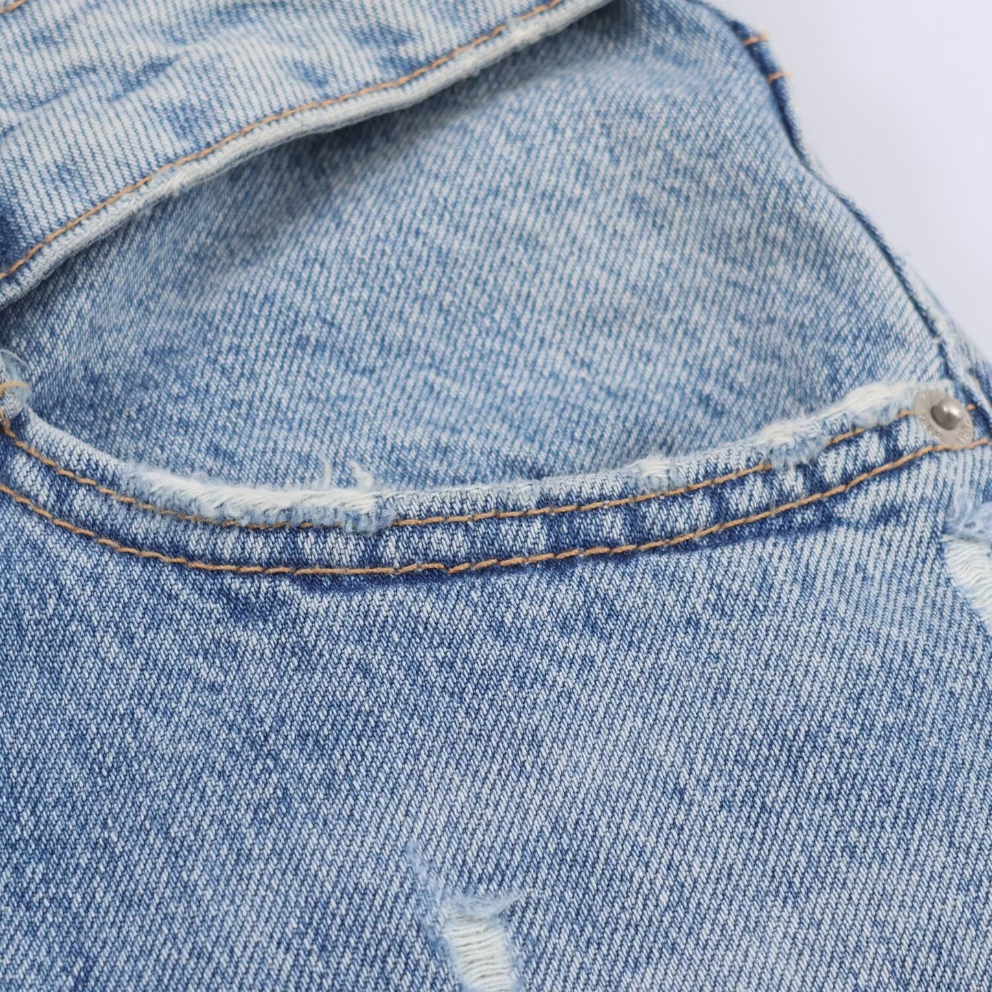 Mid Waist Ripped Straight Leg Jeans | Tajstylo