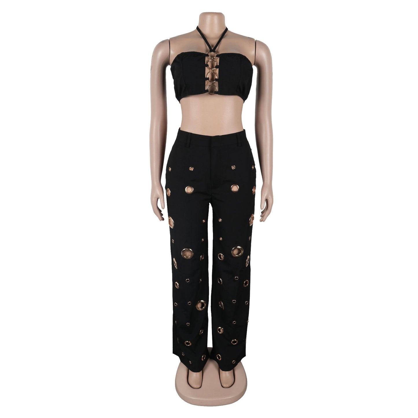 Flattering Ripped Fitted Two-Piece Nightclub Outfit | Tajstylo