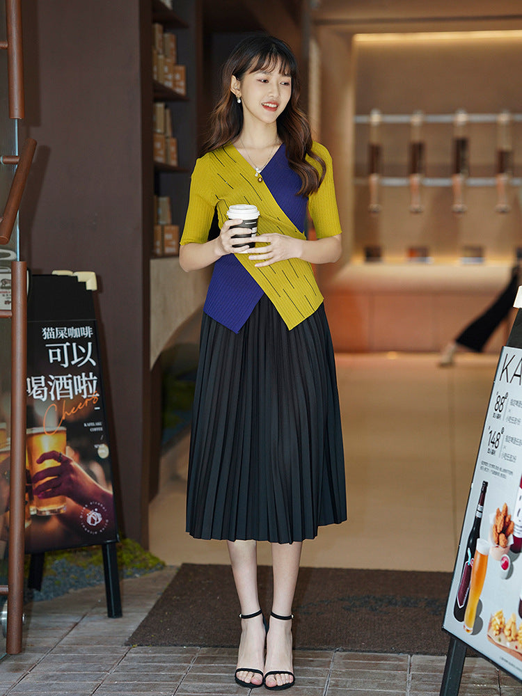 Solid Pleated Skirt for Women | Tajstylo