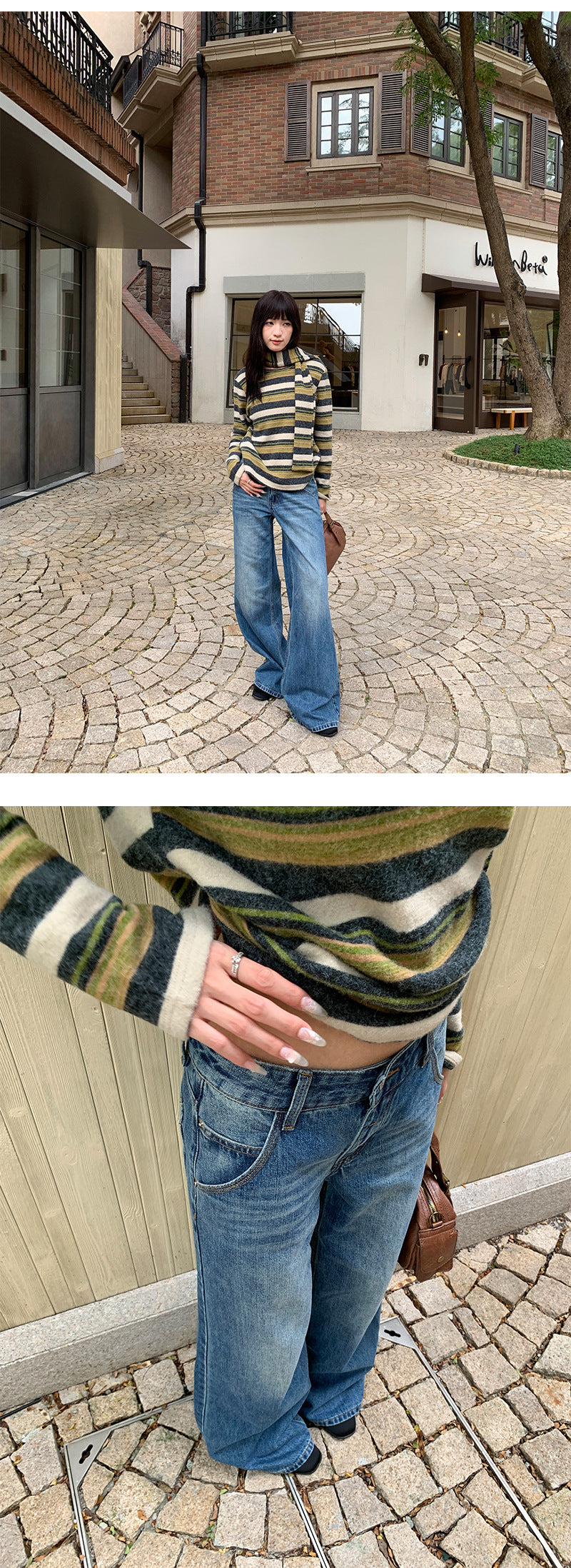 Loose Straight Leg Jeans with Unique Pockets | Tajstylo