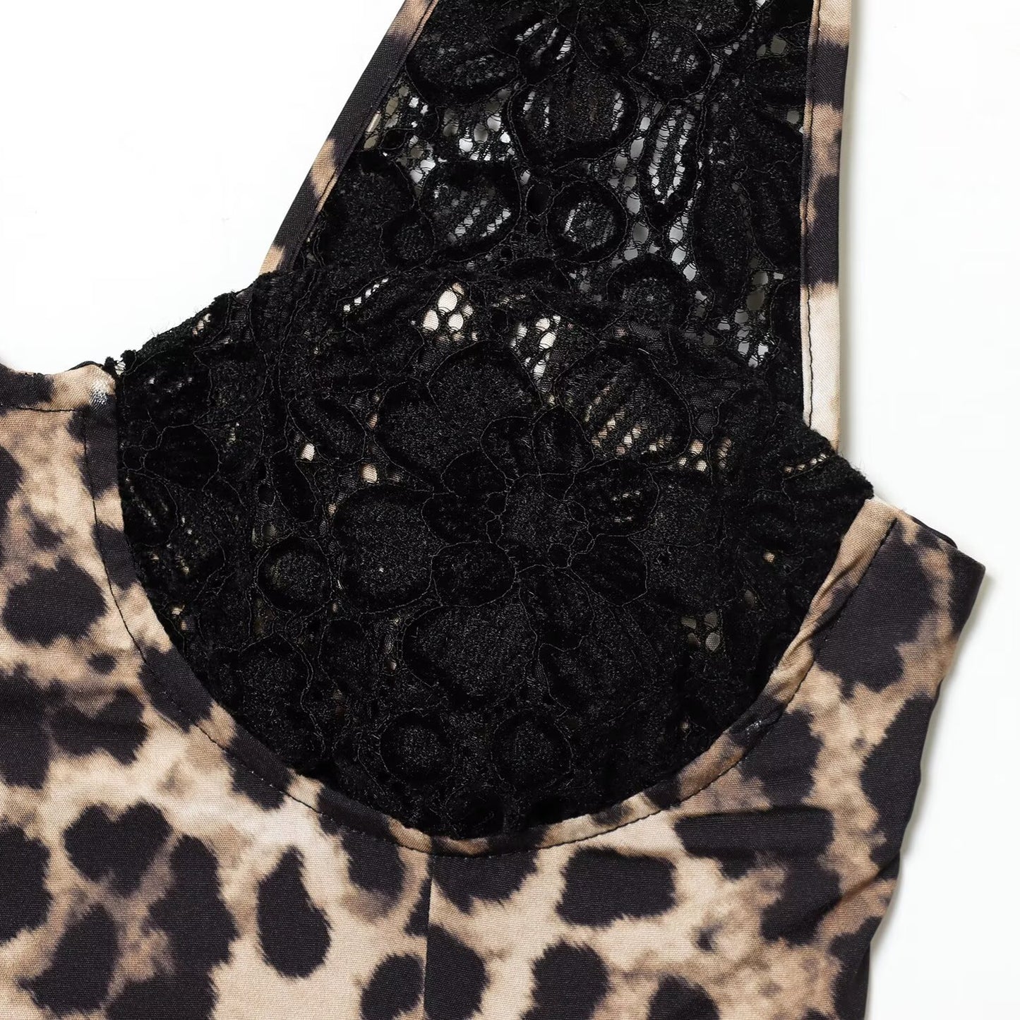 Leopard Print Lace Dress | Tajstylo